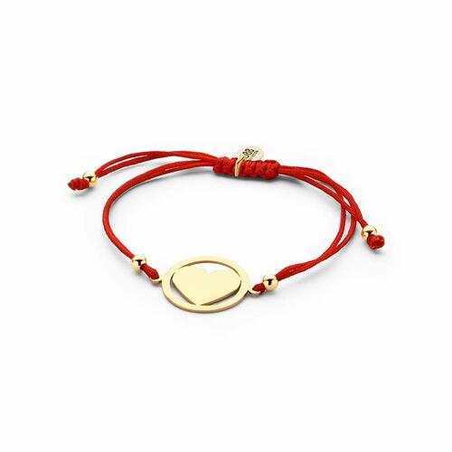 CO88 Collection armbånd til kvinder - rød snor med hjerte