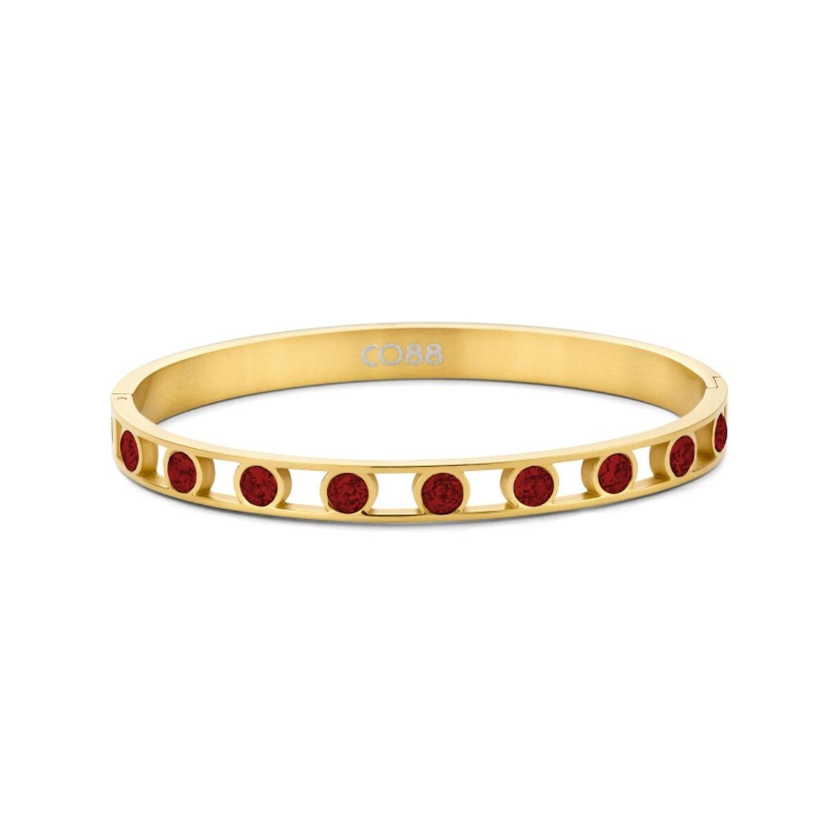 CO88 Collection armbånd til kvinder 8CB-91093 - gylden bangle med røde sten