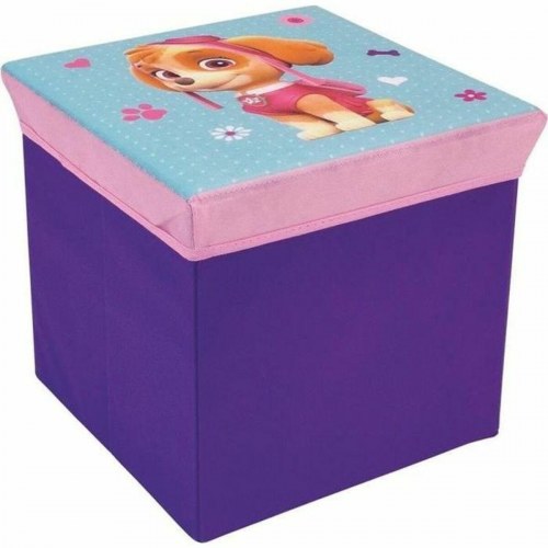 Fun House skammel med opbevaring - Paw Patrol, violet/grøn (30×30×30 cm)