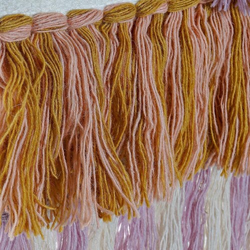 Vægtæppe - hængende dekoration i jute, bomuld og uld (46 × 2 × 110 cm)