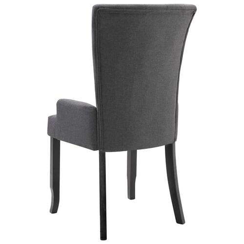 Spisebordsstol med armlæn stof mørkegrå