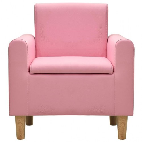 Lænestol til børn kunstlæder pink