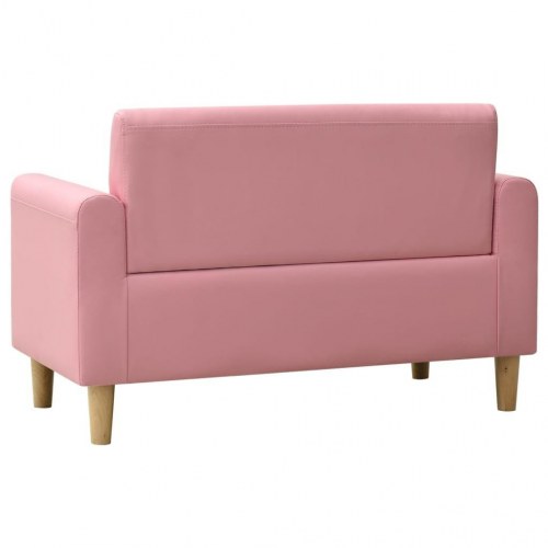 2-personers sofa til børn kunstlæder pink