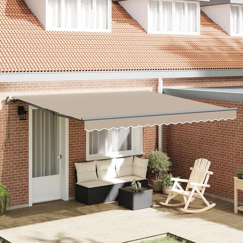 Manuel Udtækkelig Markise Beige 400x350 cm, Markise Erstatningsstof til 4x3,5 m Ramme Beige