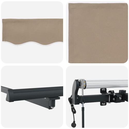 Automatisk Udtækkelig Markise Beige 400x350 cm, Markise Erstatningsstof til 4x3,5 m Ramme Beige