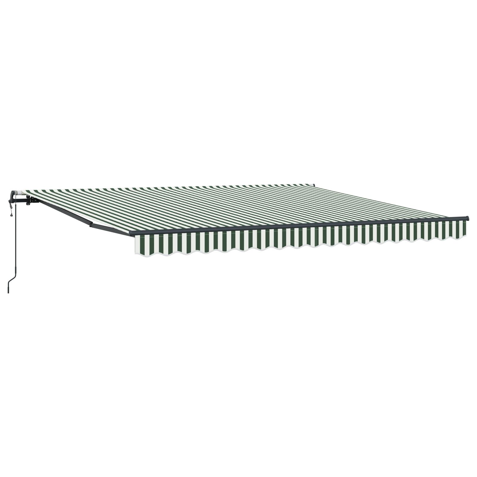 Utrækkelig Markise Grøn og hvid 400 ×350 cm Stof