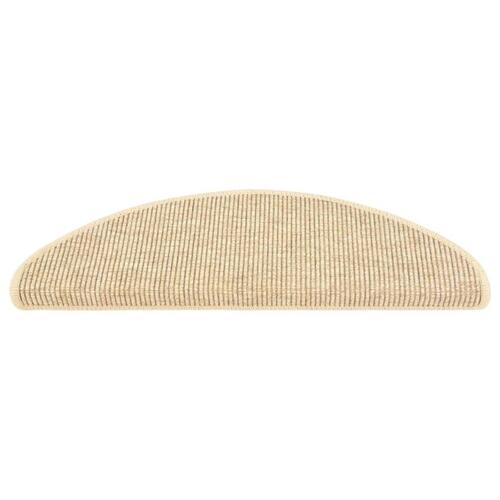 Selvklæbende trappemåtter 15 stk. 65x25 cm sisal-look beige