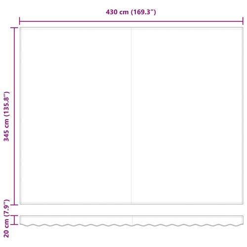Automatisk Udtækkelig Markise Lysegrå 450x350 cm, Markise Erstatningsstof til 4.5x3.5 m Ramme Lysegrå