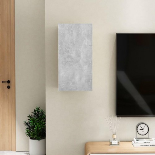 Væghængt tv-bord 30,5×30×60 cm i konstrueret træ - betongrå