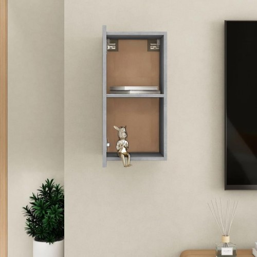 Væghængt tv-bord 30,5×30×60 cm i konstrueret træ - betongrå