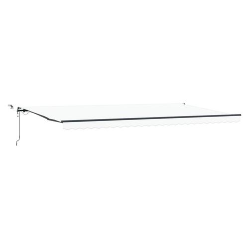 Automatisk Udtækkelig Markise med LED Hvid 600x300 cm, Markise Udskiftningsstof til 6x3 m Ramme Hvid