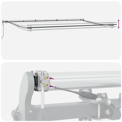 Automatisk Udtækkelig Markise med LED Hvid 600x300 cm, Markise Udskiftningsstof til 6x3 m Ramme Hvid