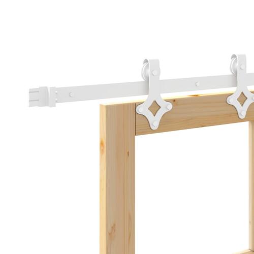 Glidende Dør med Hardware Sæt 83x211 cm Massivt Fyrretræ, Indvendig Dør med Glas 'ORKDAL'83x211x4 cm Massivt Fyrretræ