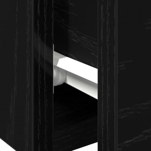 Vægskabe 2 stk Sort egetræ 102x30x20 cm Konstrueret træ