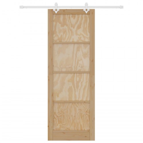 Glidedør med hardware sæt 83x232 cm massivt fyrretræ, indvendig dør 'ORKDAL'83x232x4 cm massivt fyrretræ