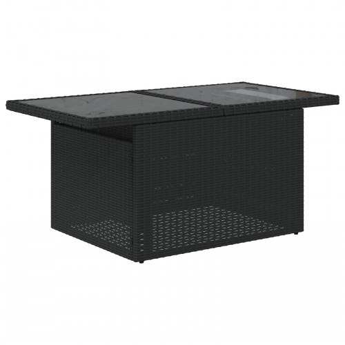 6-delt Have Sofa Sæt med Puder Sort Poly Rattan, 2-personers Have Sofa med Puder Sort Poly Rattan