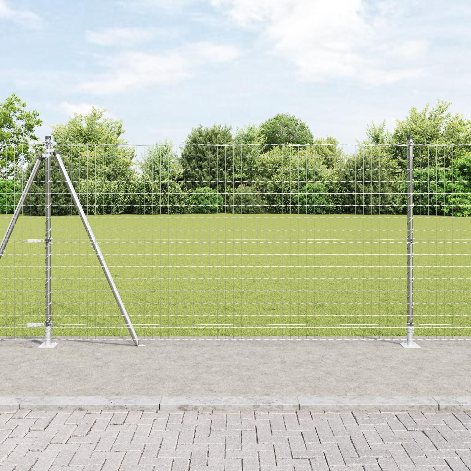 Svejset trådhegn med betonsokkel - 10 × 1,2 m, sølv