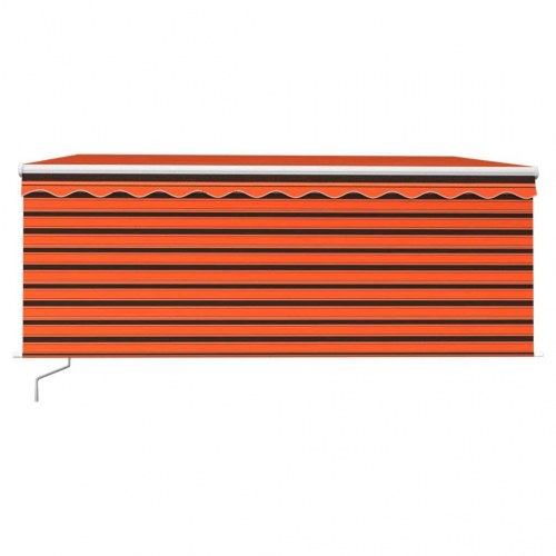 Markise med gardin 3,5 × 2,5 m - manuel betjening, orange/brun