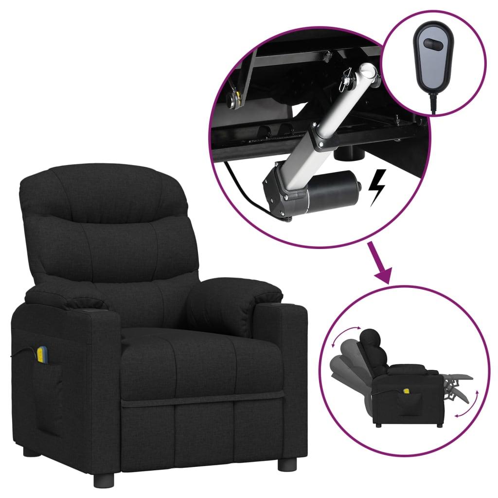 vidaXL eldrevet massagestol stof sort