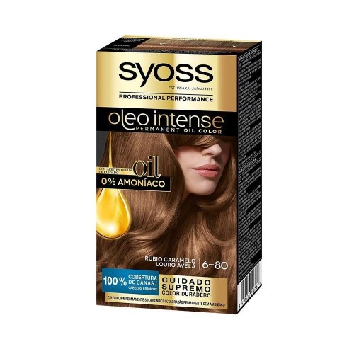 Permanenthårfarve Syoss Oleo Intense Karamel Blond 6.80 uden ammoniak