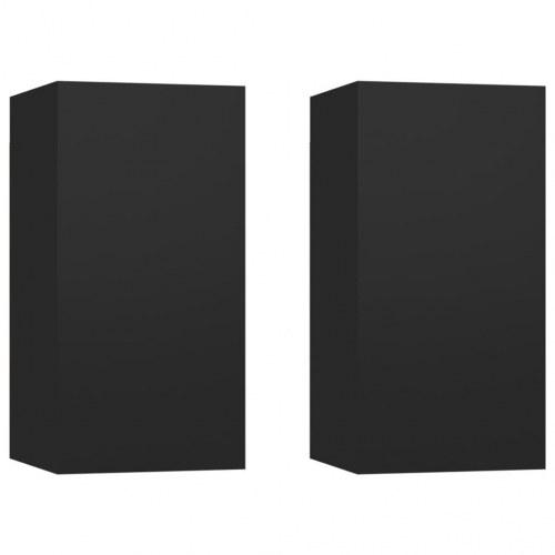 Tv-borde 2 stk. 30,5x30x60 cm konstrueret træ sort