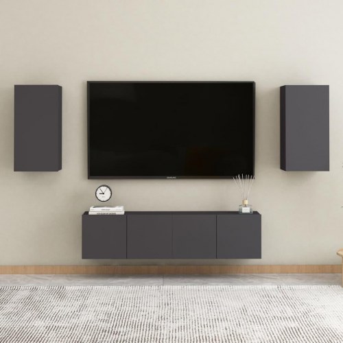 Tv-bord 30,5x30x60 cm konstrueret træ grå