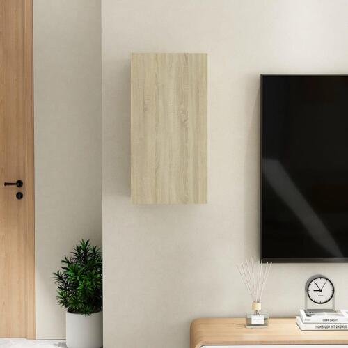 Tv-bord 30,5x30x60 cm konstrueret træ sonoma-eg