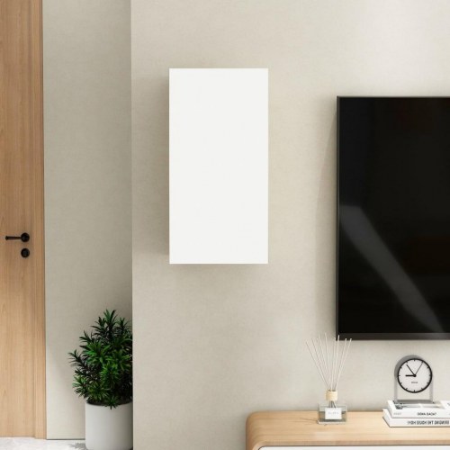 Væghængt tv-bord 30,5×30×60 cm - hvid/sonoma-eg, konstrueret træ