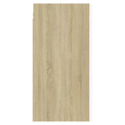 Væghængt tv-bord 30,5×30×60 cm - hvid/sonoma-eg, konstrueret træ
