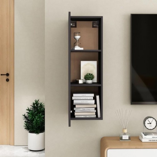 Tv-bord 30,5x30x90 cm konstrueret træ grå