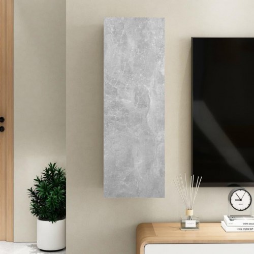 Væghængt tv-bord 30,5×30×90 cm i konstrueret træ - betongrå