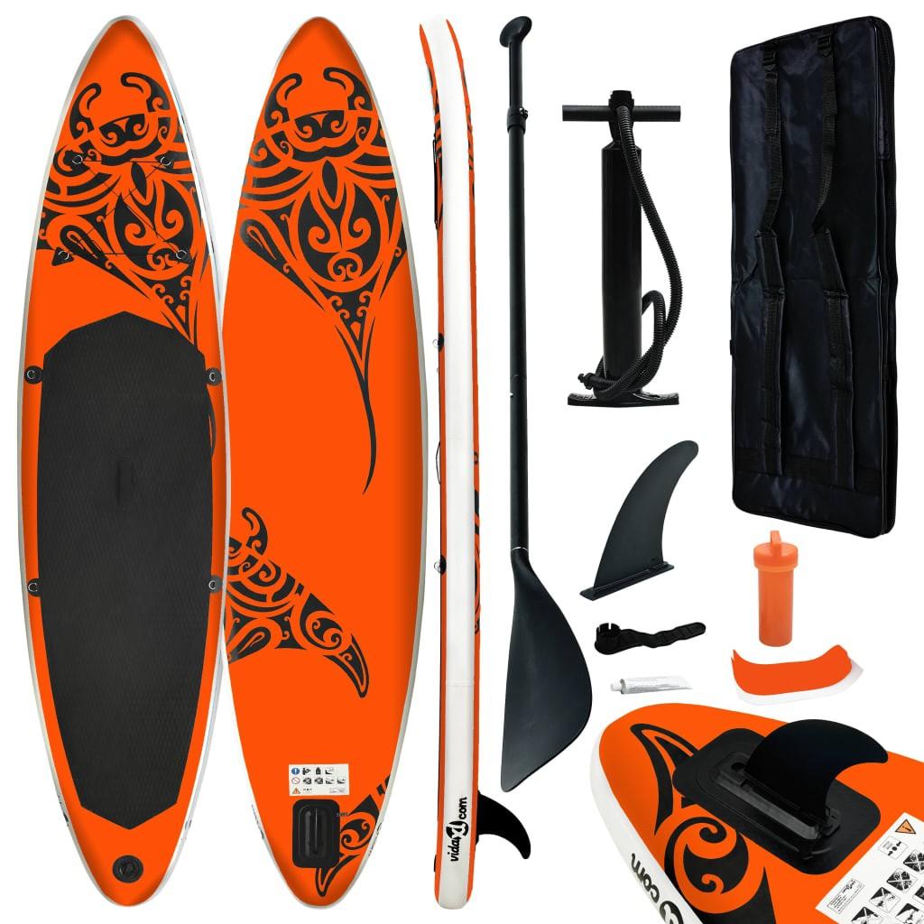 Oppusteligt paddleboardsæt 305x76x15 cm orange