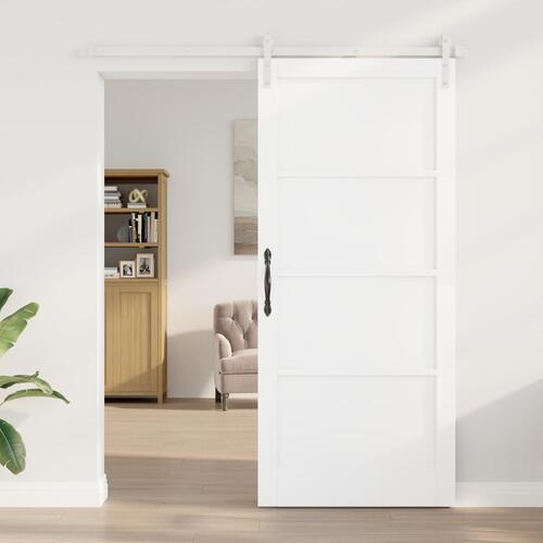 Skydedør med hardware-sæt Hvid 93x211 cm Solidt træ Egetræ, Indvendig dør 'ORKDAL'Hvid 93x211x4 cm Solidt træ Egetræ