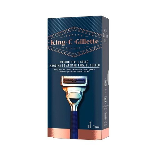 Gillette King C Neck Razor - Manuel baberhøvl, Blå