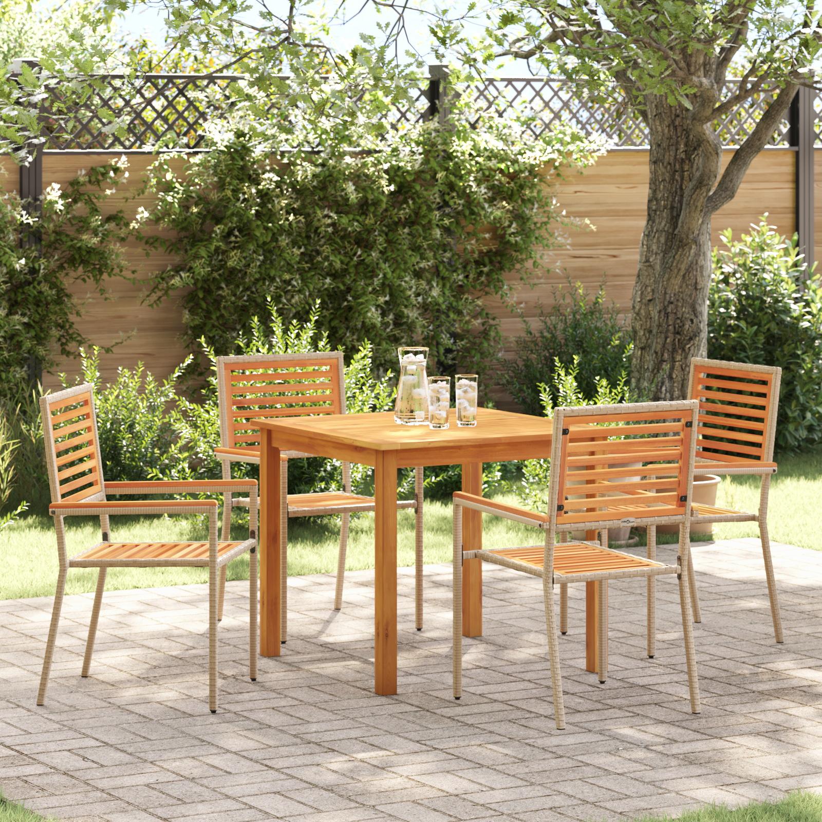 Have Spisebordssæt 5 stk Beige Poly rattan