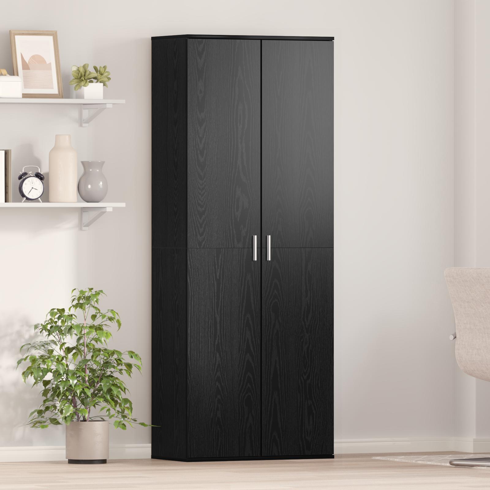 vidaXL Highboard 70 x 33,5 x 180 cm Konstrueret træ Sort eg