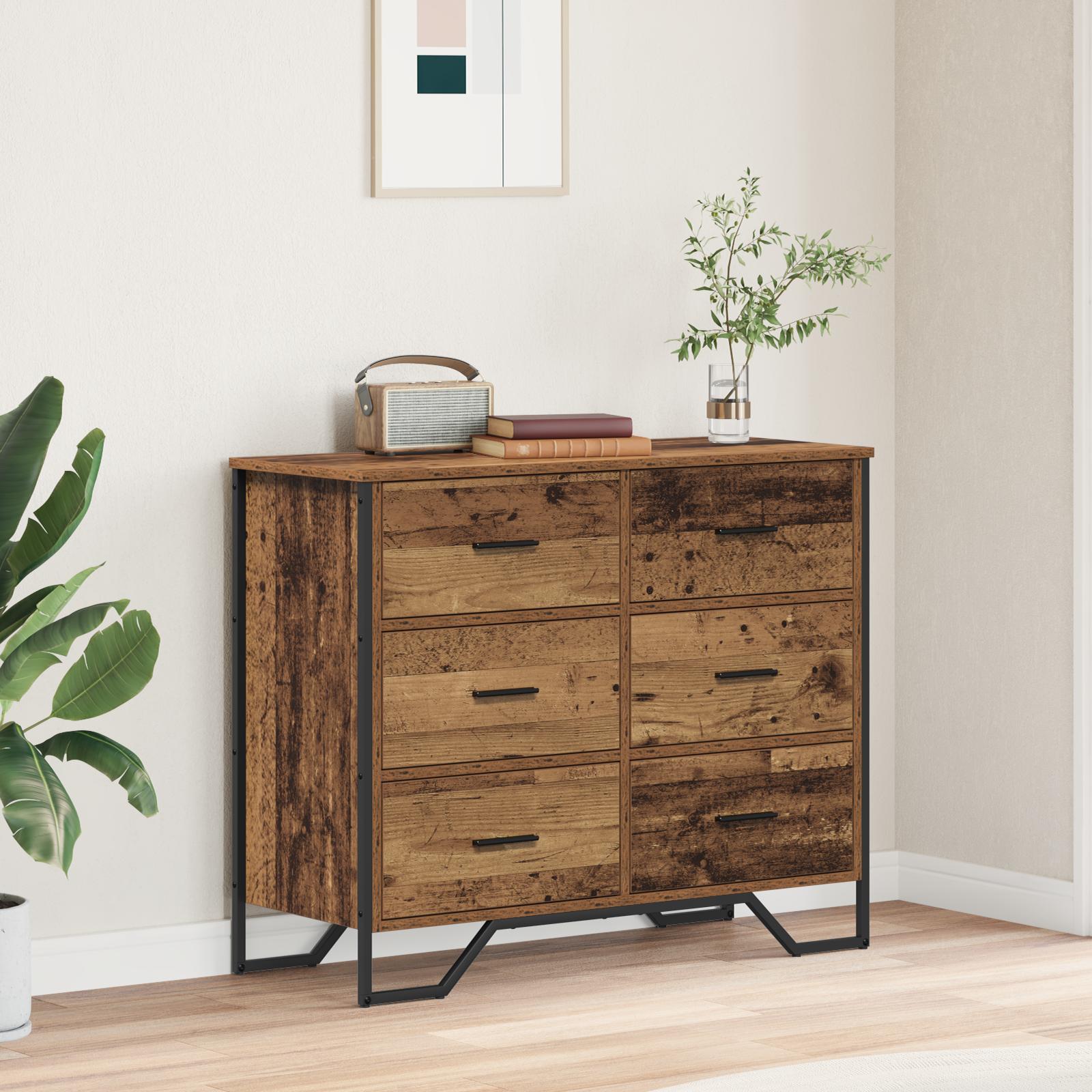 Skuffeskab Gammelt træ 91 x 35,5 x 74,5 cm Konstrueret træ