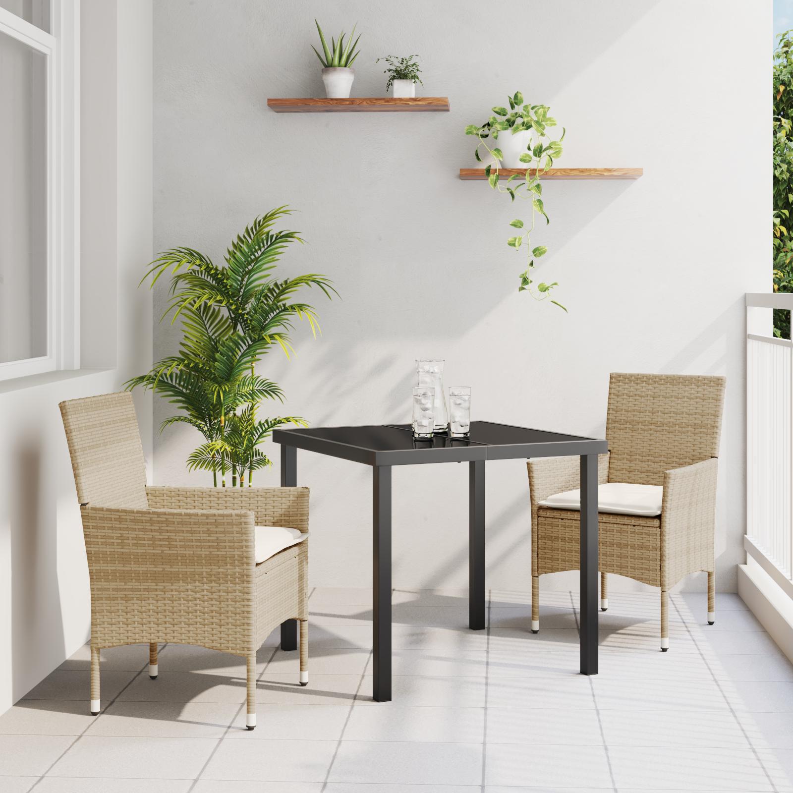 Have Spisebordssæt med pude 3 stk Beige Poly rattan