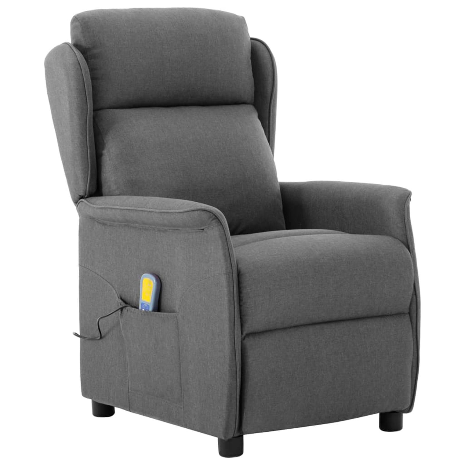 Massagestol med pude Lysegrå 67.5 x 93.5 x 101.5 cm Stof