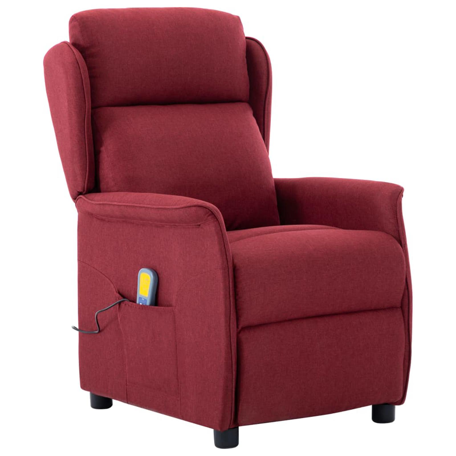 Massagestol med pude Vin 67.5 x 93.5 x 101.5 cm Stof