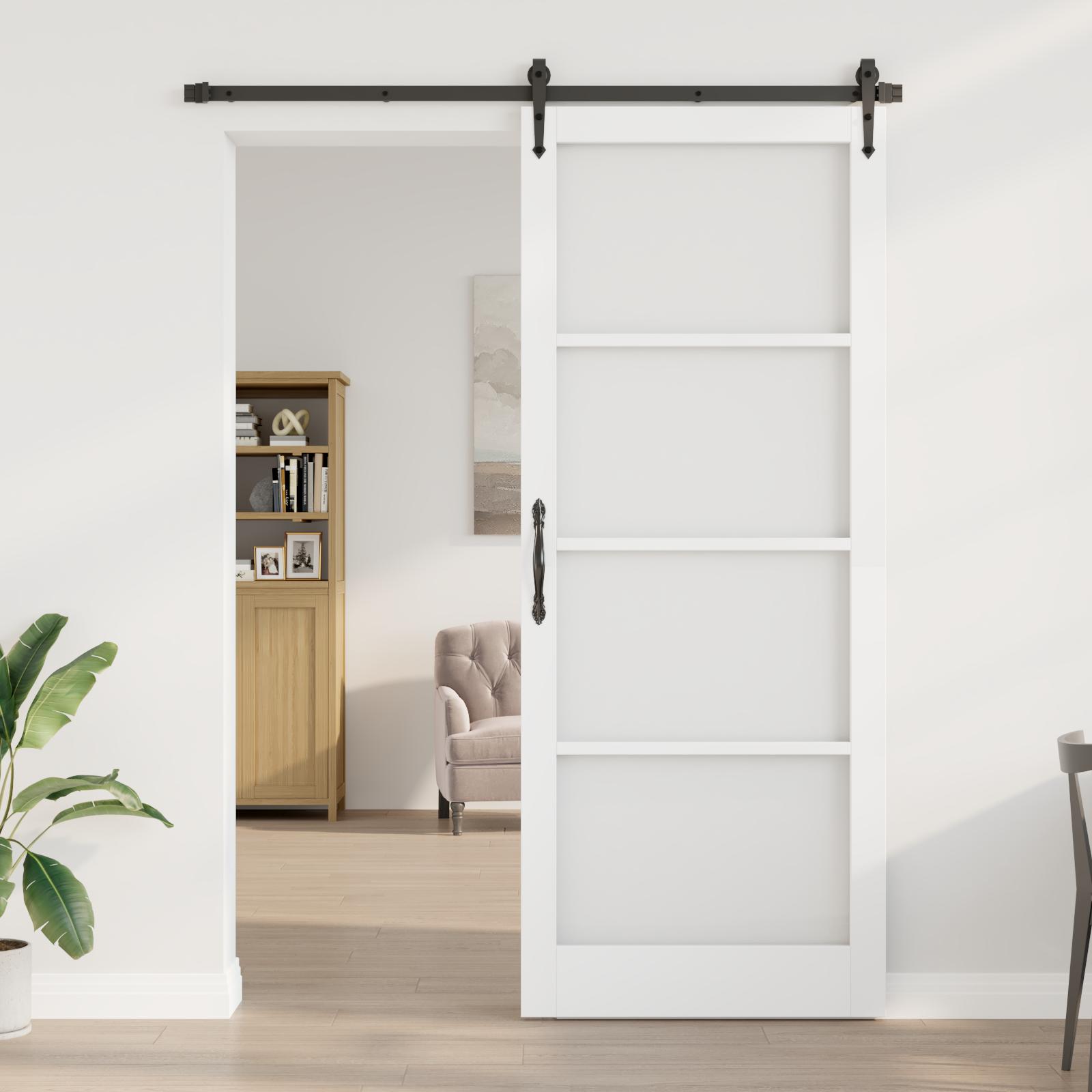 Indvendig dør ORKDAL - hvid primet 93 × 232 cm med glasfelter