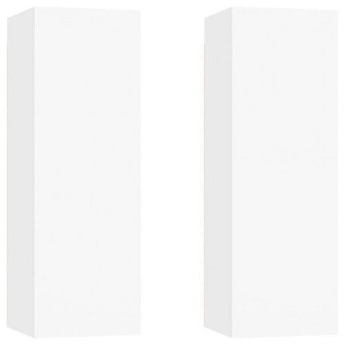Væghængte tv-borde 2 stk. - hvid, 30,5 x 30 x 90 cm