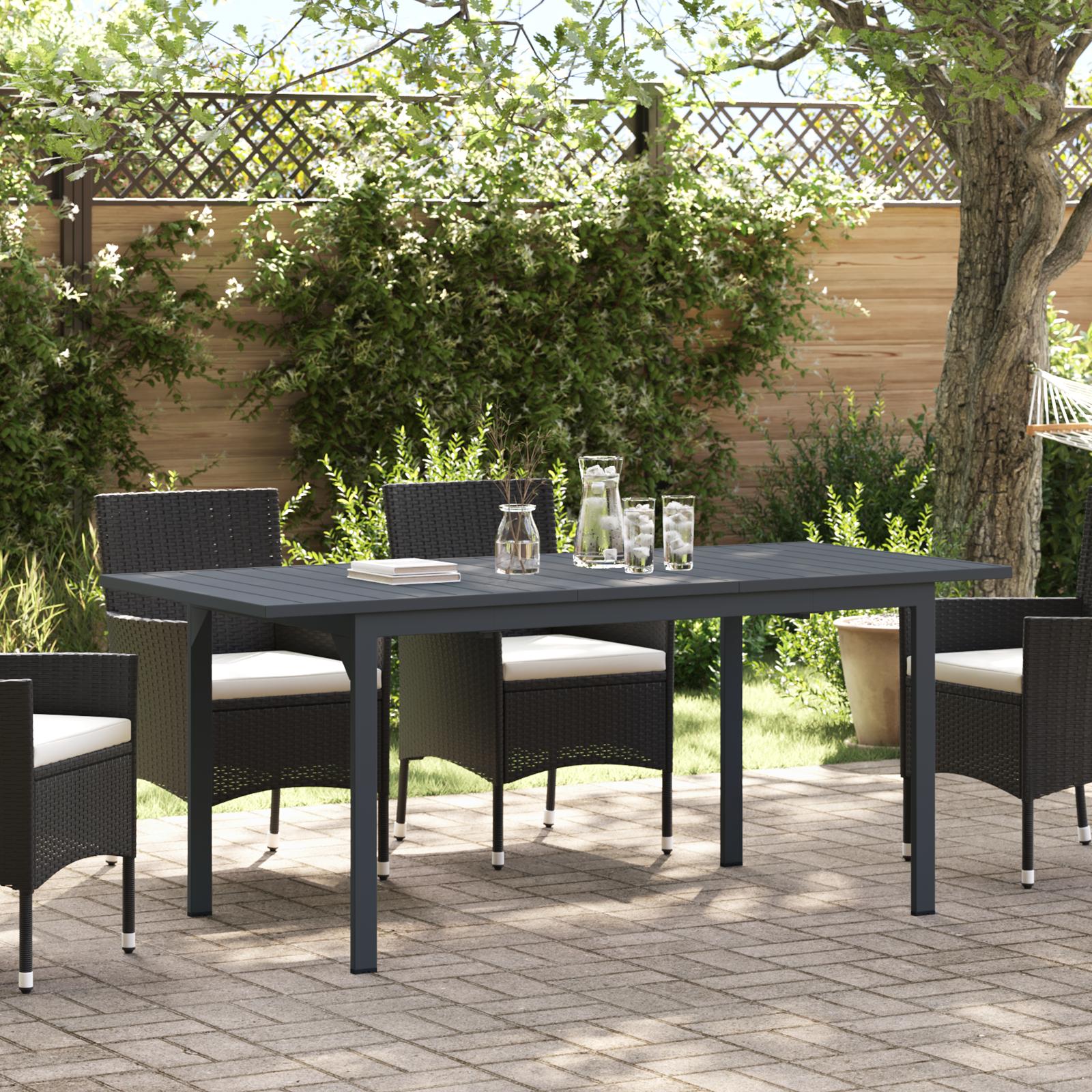 Extension Table Antracit 180 x 80 x 76 cm Stål