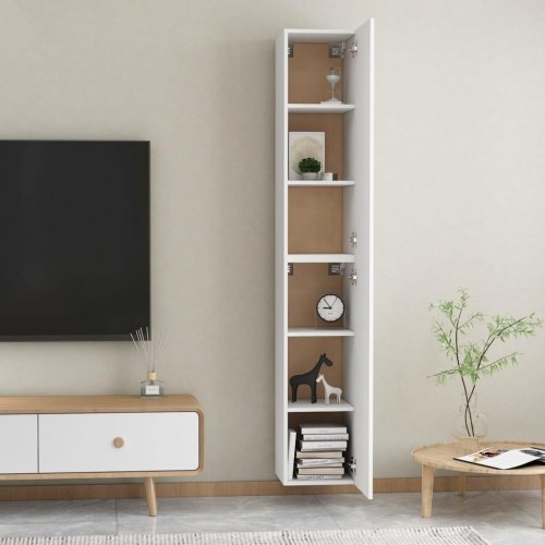 Væghængte tv-borde 2 stk. - hvid, 30,5 x 30 x 90 cm