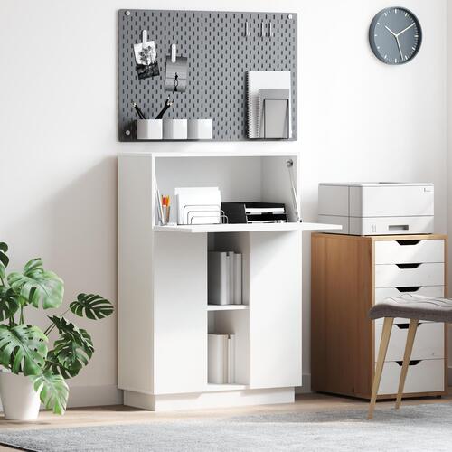 Hvidt Skrivebord Hvid Konstrueret Træ Medium Hvidt Skrivebord