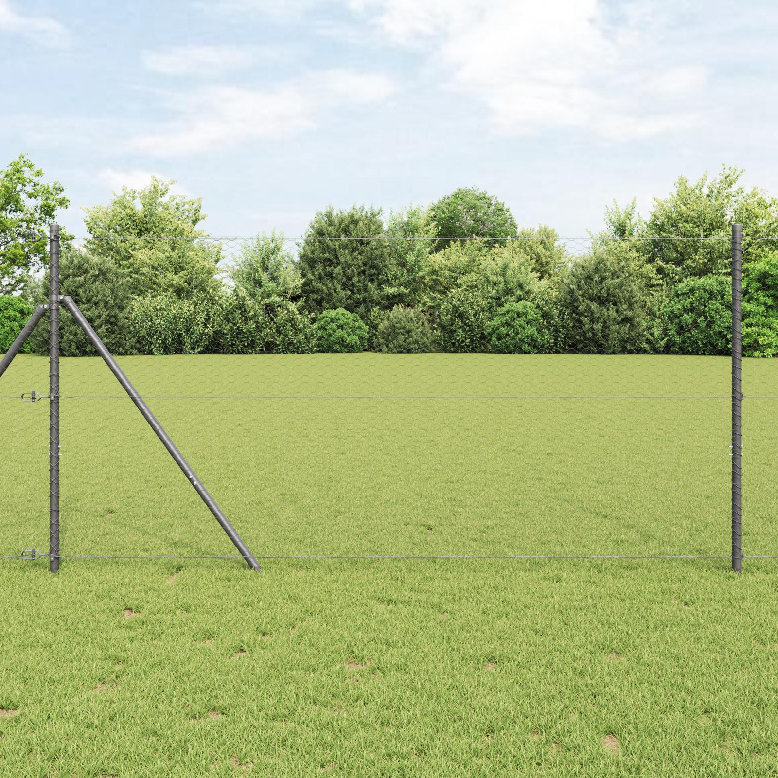Hexagon hegn i PVC - grå 1 × 50 m til have og terrasse