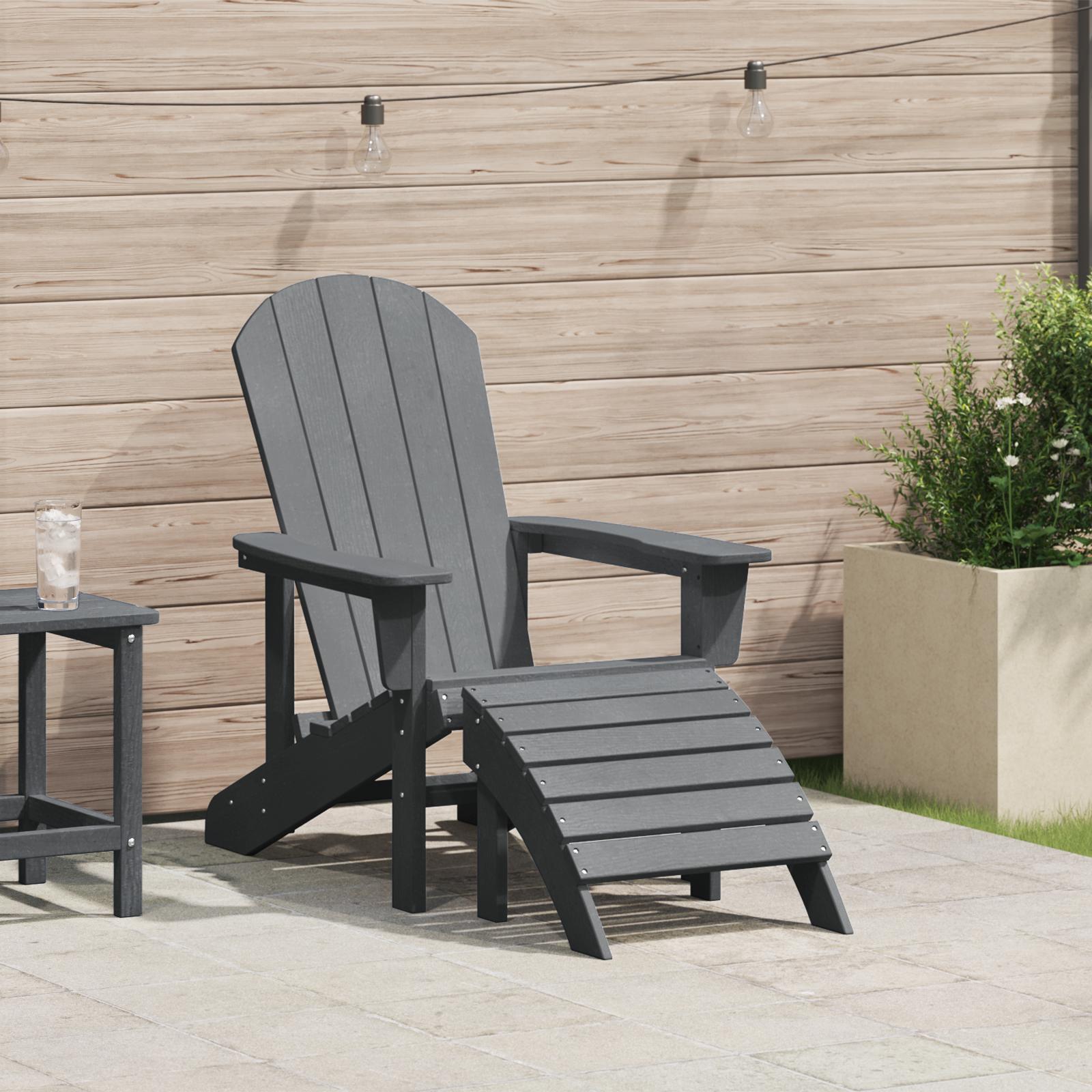 Adirondack-stol Lysegrå 82 x 74 x 92 cm HDPE