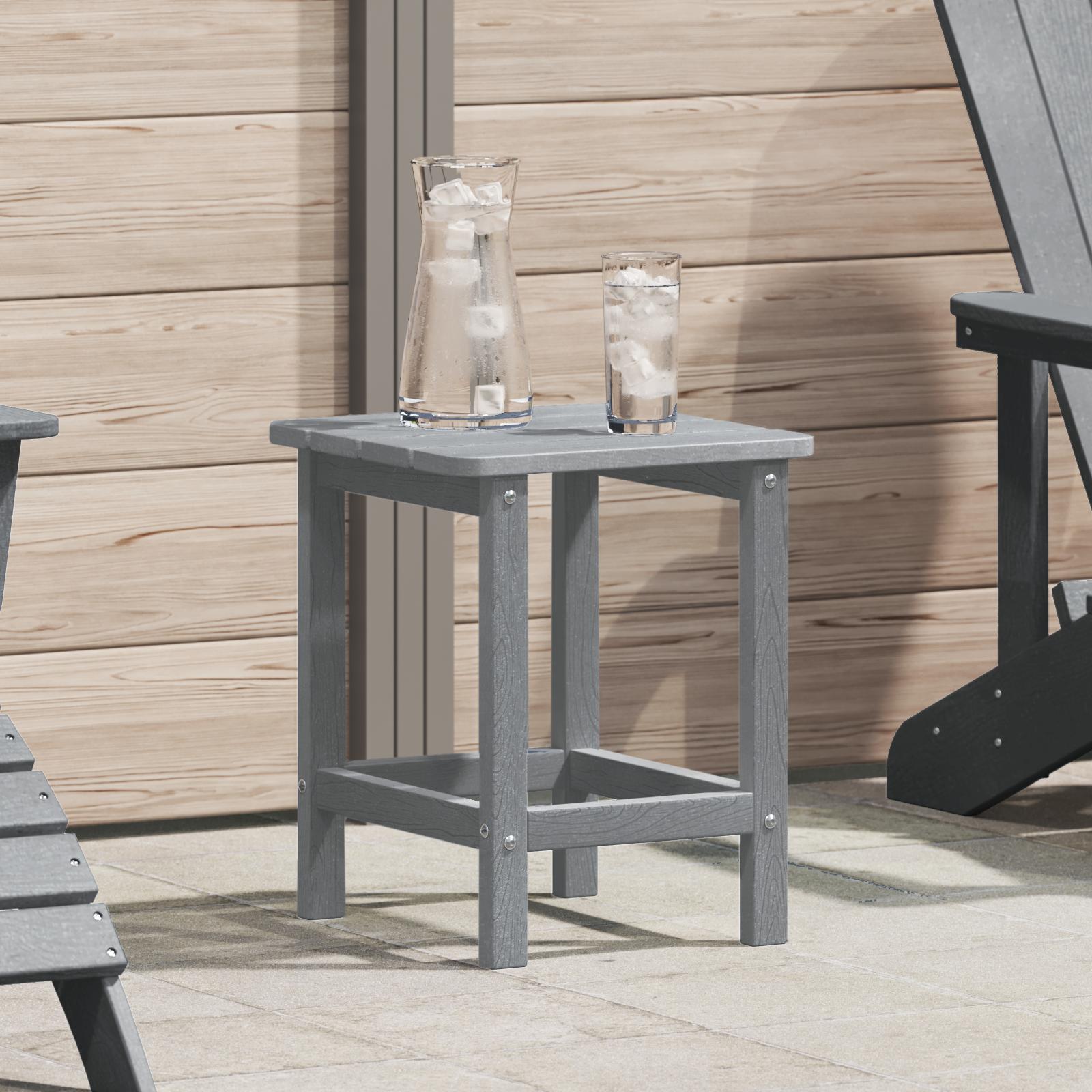 Adirondack sidebord Lysegrå 38 x 38 x 46 cm HDPE
