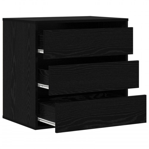 Hjørneskuffe Sort Eg 60x41x58 cm Konstrueret Træ