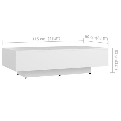 Sofabord 100x49,5x31 cm konstrueret træ hvid